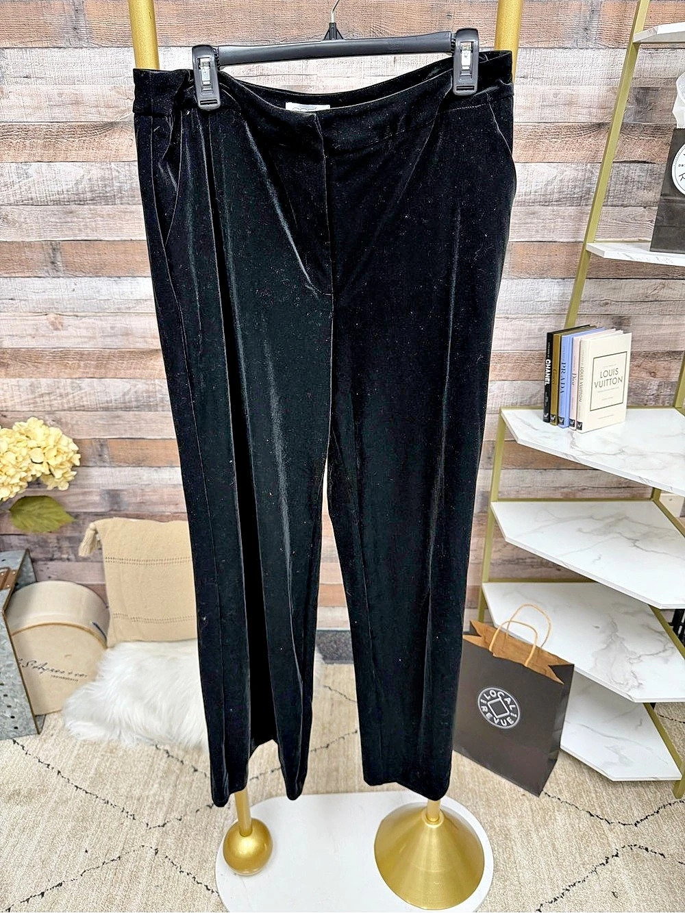 Sofia Jeans Black Velvet Wide Leg Pants